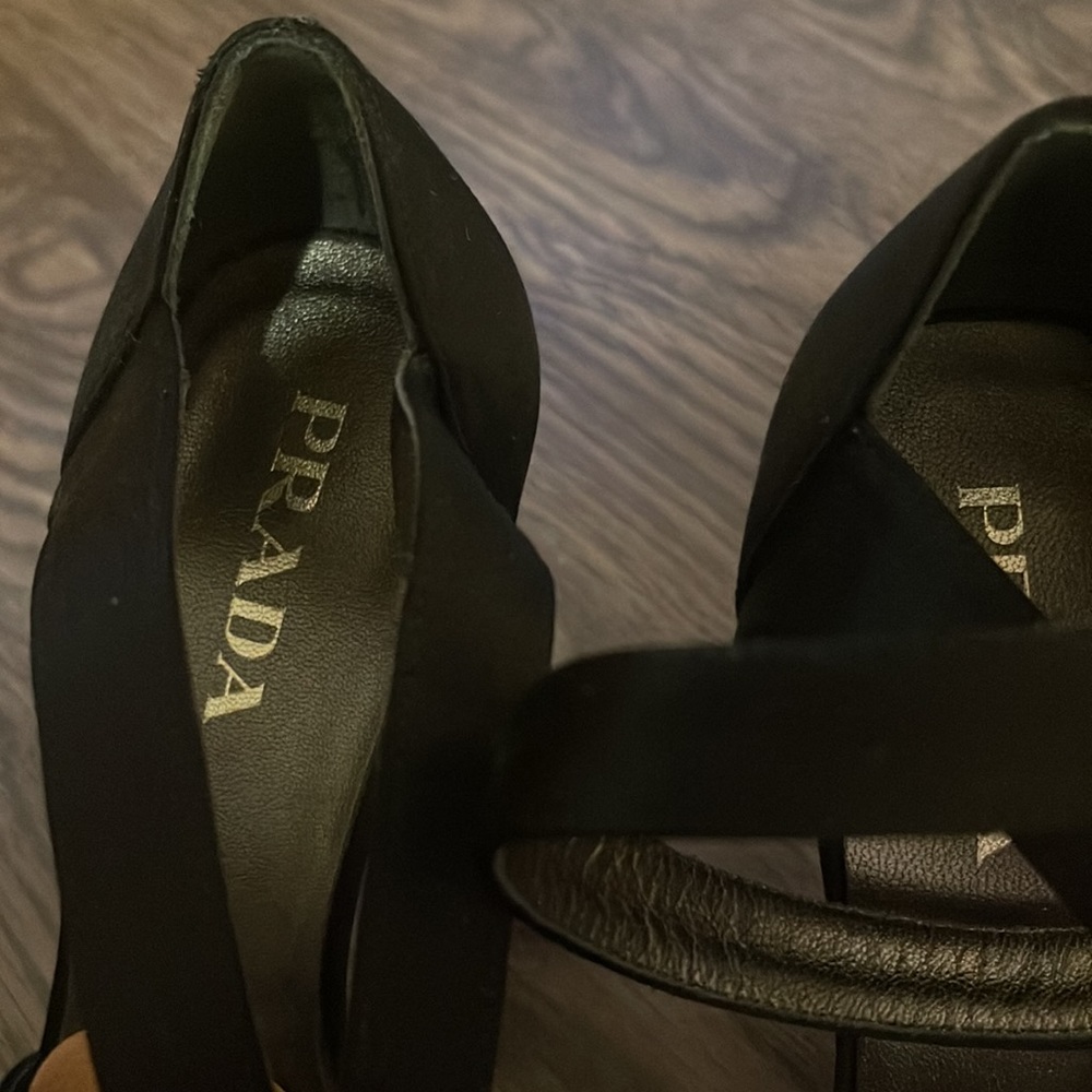 Prada Black Heels with Ankle Strap - Picture 2 of 6